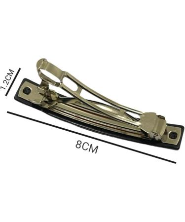 French Design Large Rectangular Hair Barrette Clip Pins - 2pcs Black 8CM - Buy Online on SooperMarket.com