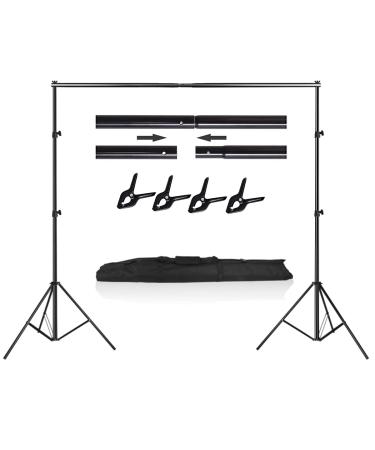 HYJ-INC Photo Video Studio Photography Backdrop Stand, 8 x 8 ft Adjustable Photo Background Holder, Back Drop Banner Stand Support System Kit with Carry Bag