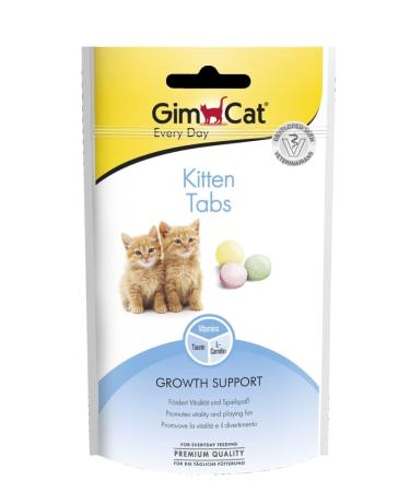 GimCat Kitten Tabs - Functional cat snack specially made for kittens from 6 weeks 1 bag (1 x 40 g)