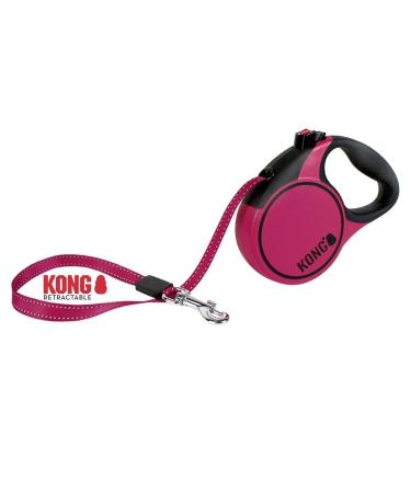 Cong roll -out dog leash in 5m length I for medium -sized dogs up to 30kg i size M i high -quality roller linen with break & lock system in pink i comfortable leash with soft handle & reflective belt terrain m (up to 30 kg) fuchsia