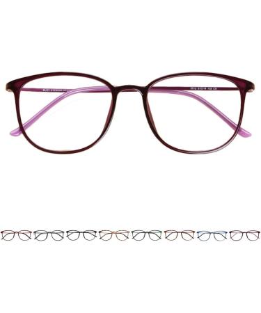 Koosufa Classic Retro Nerd Glasses Frames for Men & Women Ultra Light TR90 Thin Panto Design with Case - Violet - Buy Online on SooperMarket.com