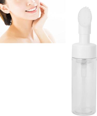 Foam Bottle with Brush Mousse Foaming Bottle Silicone Brush Empty Refillable Facial Cleanser Foaming Bottle Transparent (200ML) - Buy Online on SooperMarket.com