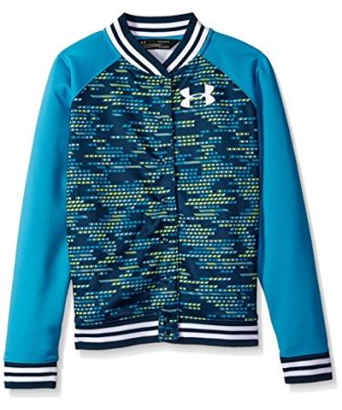 Under Armor Girls' Armour Fleece Bomber X-Small Blue Shift (929)/White