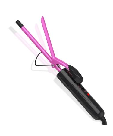 DAN Technology Small Ceramic Curling Wand with Adjustable Temperature for Tight Curls on Short & Long Hair (3/8 Inch 10MM) 3/8 Inch 10MM Pink