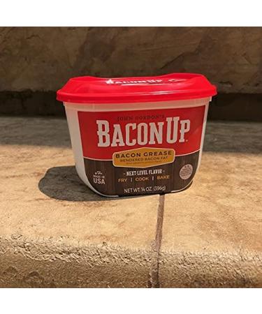Bacon Up Bacon Grease for Cooking - 14 Ounce Tub with Mini Spoon | Authentic Bacon Fat for Frying, Baking | Triple-Filtered, No Carbs, Gluten-Free & Shelf-Stable - Buy Online on SooperMarket.com