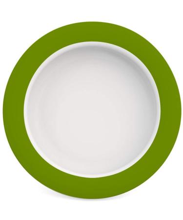 Ornamine plate with a tilt-trick 20 cm green |Special plate with a marginal increase for independent foodEating aid melamine anti-slip plate plate increase