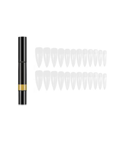 Worparsen Nail Tips Glue Handheld Soak Off UV LED Base Gels Stick Extension Glue Pen Ornament Sticking Solid E