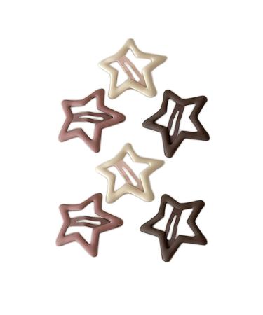 6 Pieces Metal Snap Hair Clips Hair Accessories Multicolor Hairpins Matte Elegant Hair Barrettes for Anniversary Leisure Casual Star 6pcs Star