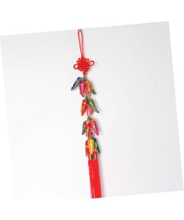 PRETYZOOM Colorful Decor Chinese New Year Chili Pendant Home Decor Red Decor Wedding Celebration Decor Tassel Fake Chili Red 50x8x1cm - Buy Online on SooperMarket.com