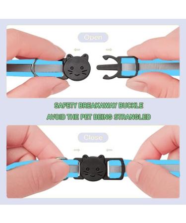 Hepplly 2-Pack Reflective Cat Collars with Bell - Quick Release Kitten Collars (Light Blue) - International Shipping Available - Buy Online on SooperMarket.com