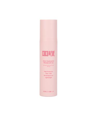 Coco & Eve Daily Radiance Primer SPF50 Sunscreen. Tinted Primer with SPF 50 for Sunscreen Protection Against UVA UVB. Antioxidants Niacinamide for Radiant Skin and Healthy Glow. (50 ml)
