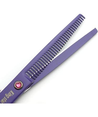 Kingstar 7 Pet Grooming Scissors Set - Straight, Thinning, Curved - Purple Professional Kit with Case and Comb - Buy Online on SooperMarket.com
