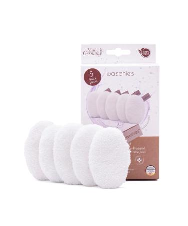 Washergies Alternatives to the cotton pad toner pads 5-Set size 8 cm x 5 cm 100% polyester greenex made of 60% recycled PET bottles up to 95 Washable made in Germany oeko text certified 5 pieces white
