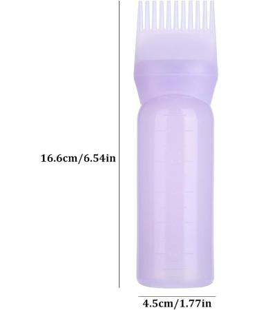 Hair Dye Bottle 160ML Shampoo Bottle Hair Comb Applicator Bottle Brush Bottle for Hair Dyeing Tool Purple Colouring Tools Accessories - Buy Online on SooperMarket.com