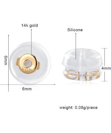 14K Gold Silicone Earring Backs - Hypoallergenic & Secure Replacement for Studs - Comfortable & Safe - Buy Online on SooperMarket.com