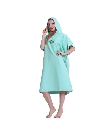 Badeponcho surf poncho ultra -echo towel bathing towel poncho beach reversing aid quick -dry bathrobe from microfases for women men 90 * 110cm mint green