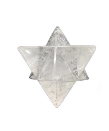 CIMWJOPS Big 60mm Natural Clear Crystal Merkabah Pendulum Crystal Stones Merkaba Stars Pendant Jewelry NecklaceEnergy Minerals 5cm