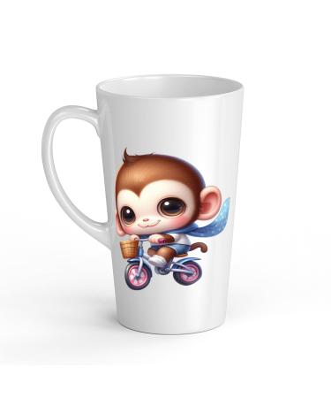 White Ceramic Baby Monkey Mug - Large 483 ml Perfect for Hot Chocolate or Milk Fun and Easy to Use