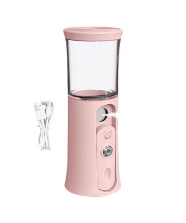 Portable Face Steamer | Handheld Cordless Face Steamer | Nano Mist Sprayer Rechargeable Cool Mist Sprayer Home Travel Face Steamer Face Steamer with Rechargeable Battery for Skincare Pink