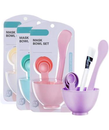 Face Mask Mixing Bowl Set +50pcs Cotton Pads Plastic 6 in 1 DIY Facemask Mixing Tools Kit with Mask Bowl Stick Spatula Measuring Cup & Mask Brushes (Purple) - Buy Online on SooperMarket.com