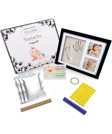 Co Little Baby Handprint & Footprint Kit with Date & Name Stamp | Clay Hand Print Picture Frame for Newborn | Best New Mom Gift | Foot Impression Photo Keepsake | White Feet Imprint Mold - Buy Online on SooperMarket.com