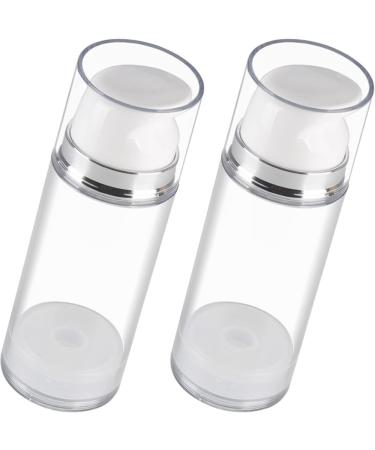 FRCOLOR 2pcs Squeeze Lotion Bottle Makeup Container Empty Pump Bottles Refillable Skin Care Containers Cosmetic Pump Bottle Lotion Pump Essential Oil Bottle Travel As Airless Press Bottle 18.2x4.9cm Transparent
