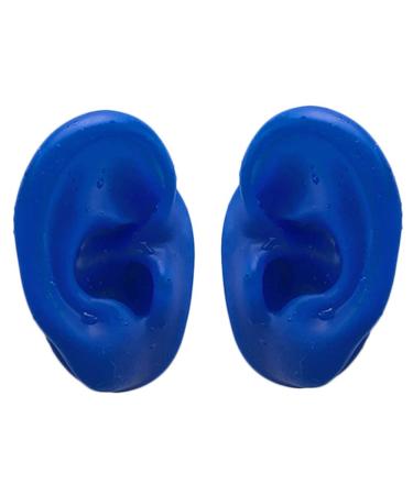 (A Pair) Silicone Ear Model Soft - Ear Model - Flexible Earmold Ear Displays for Acupuncture Audio Music Recording Education (Blue) Blue