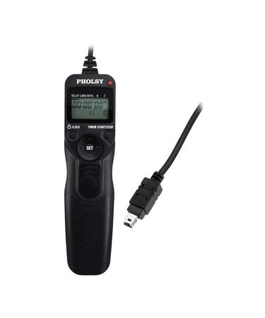 PHOLSY N10 Timer Remote Control Cable with Intervalometer for Nikon Z5, Z7-II, Z6, Z6-II, D750, D780, D7500, D7200, D7000, D5600, D5500, D5300, D3300, D610, D90, P7700, P7800, P950, Replaces MC-DC2 N10 for Nikon