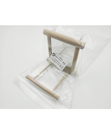 Bogoro Wooden Mirror & Bird Toy - Parrot Cage Accessories Fun Toys and Stylish Wooden Frame - Buy Online on SooperMarket.com