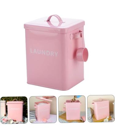 COOLHIYA 1pc Washing Storage Sealing Storage Case Laundry Room Trash Can Iron Pink - Buy Online on SooperMarket.com