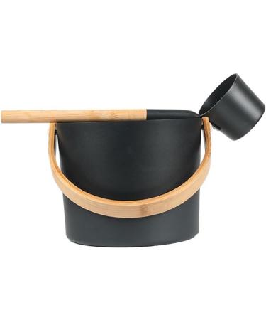Sauna Bucket Sauna Bucket ladle Set 7L Luxurious Finnish Matching Ladle Sauna Barrel Sauna Aluminum Bucket with Long Handle Spoon Set Sauna Bucket Stylish Spa Esential for Water Ladling Black - Buy Online on SooperMarket.com