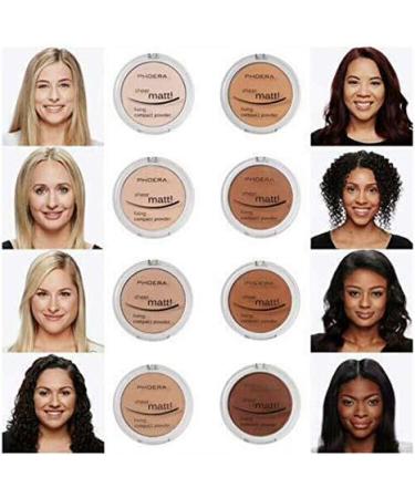AQUAPURITY PHOERA Sheer Matte Fixing Powder Makeup Base - Long Lasting Foundation Compact with Vitamin E (205 Golden Beige) - Buy Online on SooperMarket.com