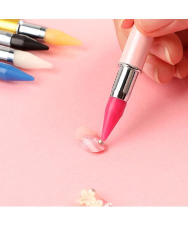 Nail Point Drill Pen Dual Heads Crystal Beads Picker Dotting Wax Pencil Manicure Art Tool White Brushes - Buy Online on SooperMarket.com