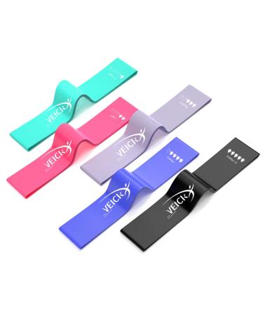 VEICK Resistance Loop Exercise Bands Elastic Workout Bands for Men and Women Set of 5 Different Resistance Levels Elastic Band for Home Fitness Stretching Strength Training Physical Therap Assorted Set(5)