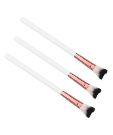 Baluue 3pcs Fish Tail Brush Nose Contour Brushes Highlighter Brush Makeup Brushes Makeup Tool Wooden Handle