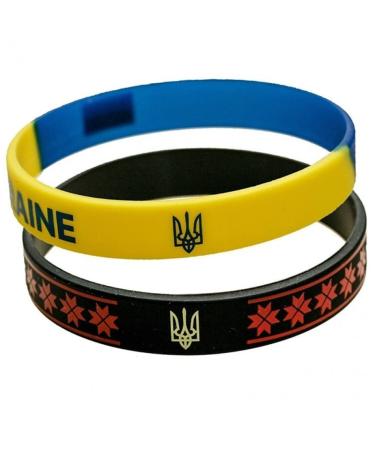 2pcs Ukraine Flag Bracelet Silicone Ukraine Bracelets Rubber National Flag Bracelet Ukrainian Gifts For Fan Souvenirs