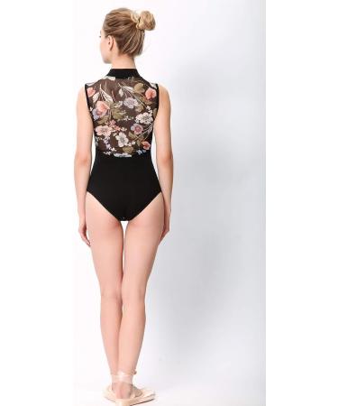 Limiles Women's Zip-Front Lace Net Back Tank Ballet Leotard - X-Small - Buy Online on SooperMarket.com
