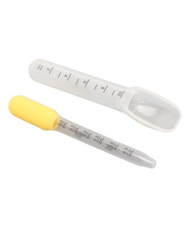 Baby Liquid Medicine Dropper Spoon  Food Feeding Dispenser  Food Grade Silicone Clear Scale Kids Oral Medicine Dispenser Kit for Toddler Infant Newborn (Yellow)