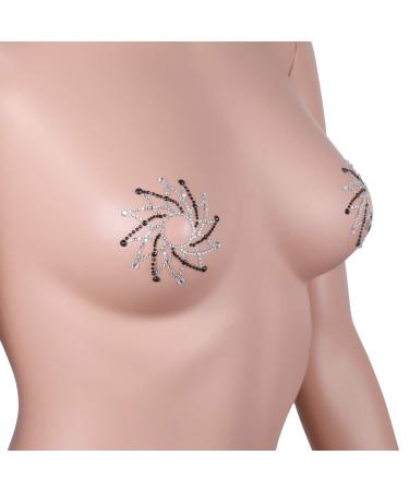 LUOEM Acrylic Nipple Covers Rhombus Shape Breast Face Jewels Gem Stones Bindi Stickers (White Black) - Buy Online on SooperMarket.com