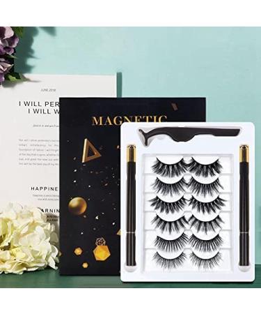 Prakti Magnetic Eyeliner and Eyelashes Kit 3D Magnetic Eyelashes Kit with 6 Pairs Reusable Eyelashes Tweezers and Eyeliner 02 - Buy Online on SooperMarket.com