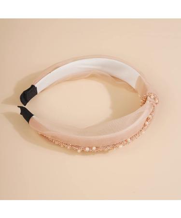 Wiwpar Beaded Knotted Headband - Khaki Boho Hair Accessories - Buy Online on SooperMarket.com