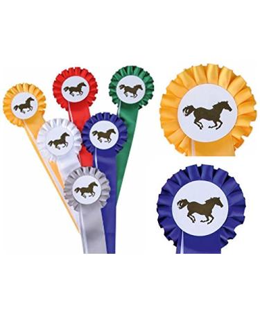 6247 HKM tournament ribbon -single rosette- 1 section ruffled green / white