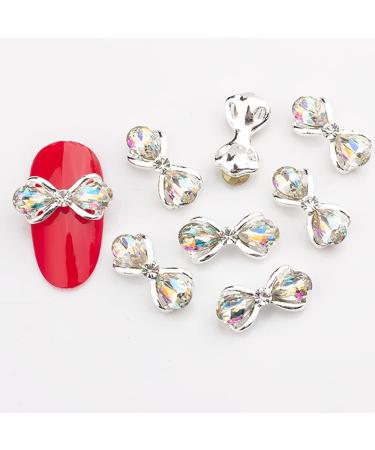 10pcs 3D Nail Art Crystal Rhinestone Bow Big Gems Charms for Nail Art Decoration Jewelry Sparkle Craft DIY Beads (#3029 10pcs)