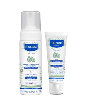 Mustela Baby Cradle Cap Bundle - Natural Baby Shampoo & Cradle Cap Cream - with Natural Avocado - 2 Piece Set