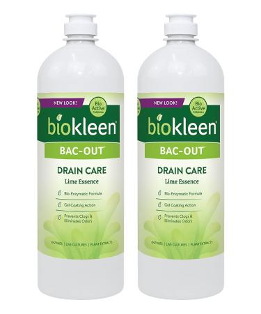 Biokleen Bac-Out Enzymatic Drain Cleaner - 32 Ounce (2 Pack) - Enzyme Prevents Clogs, Eco-Friendly, Live Enzyme-Producing Cultures and Plant Extracts, No Artificial Fragrance or Preservatives