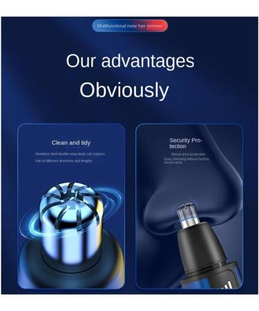 BLASHRD Men's Electric Nose Hair Trimmer USB Rechargeable Ear Trimmer Portable Nose Hair Shaver Waterproof Safe Clean Easy Install - Buy Online on SooperMarket.com