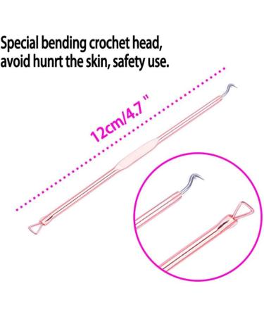 pimple extractor 4PCS/SET Blackhead Removal Tool Pimple Cleansing Tool Kit Stainless Steel Acne Pimple Extractor Acne Remover Tool With Box(Rose Gold) - Buy Online on SooperMarket.com
