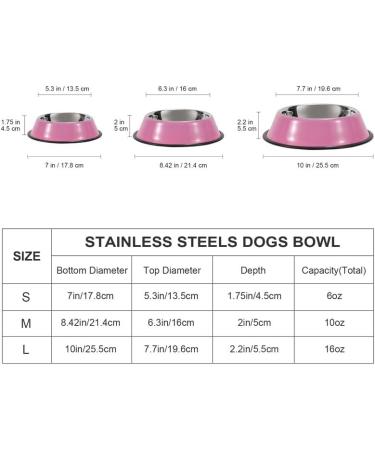 WERFORU 2 Pieces Dog Bowls Stainless Steel Dog Cat Bowls Pet Bowls For Feeding Water and Food Pink Medium Size M (2 Count) A-pink - Buy Online on SooperMarket.com