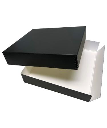 Lineco 12x12 Scrapbook Storage Box Drop-Front Box with Removable Lid. Projest Case for Photos Documents Crafts Cards Magazines Prints. Prevents Harm to Your Products Black 1 Pack Black