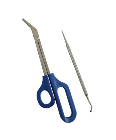 Long Handled Toenail Scissors and Clippers for Thick Nails Set Great for People with Difficulty Their Toes
